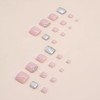 24Pcs Short Press on Toenails Square Fake Toe Nails Glossy