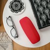 LAGO TERRA Protective Easy-Open Hard Shell Glasses Case - Red