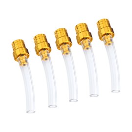 JNNJ Pack of 5 Motorcycle Fuel Tank Cap Valve Vent Hose, Universal Aluminium Fuel Cap Air Vent Hose for ATV Dirt Bike, Motorcycle Dirt Pit Bike Billet (Gold)