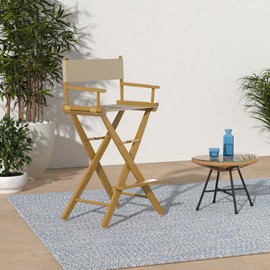 American Trails Extra-Wide Premium 30" Director's Chair Natural Frame with Natural Canvas, Bar Height