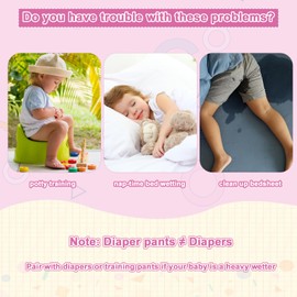 MooMoo Baby Leakproof Diaper Pants for Boys and Girls 2 Packs Reusable and Absorbent Protection for Potty Training