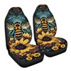 Bee Floral Polyester Front Car Seat Covers, 2 Pack