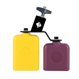 Jam Block Plastic Cow Bell Double Sambago Bell Latin Percussion Instrument | Jam Block Musical Percussion Instrument for Band Practice Festival Performance