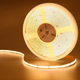 Tira LED COB 10M 24V Blanco Cálido 3000K Brillo Alto 6800lm CRI 93+ Luminiscencia Lineal 384LED/M Not Impermeable IP20 Luces LED para Gabinete Sala Estar Armario(Alimentación No Incluida)