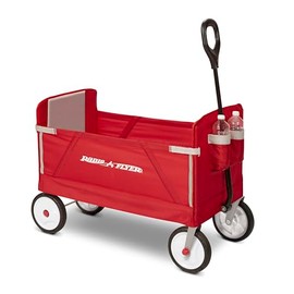 Radio Flyer Radio Flyer 3-in-1 EZ Folding Wagon Ride On For Kids, Garden, & Cargo, Red Collapsible Wagon