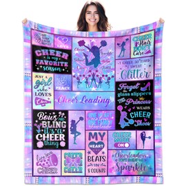 CMAJZIN Cheer Blanket 60” X 50”, Cheerleader Gifts, Cheerleading Gifts, Cheer Gifts for Cheerleaders, Cheerleader Gift for Girls/Women/Team, Cheer' Stuff