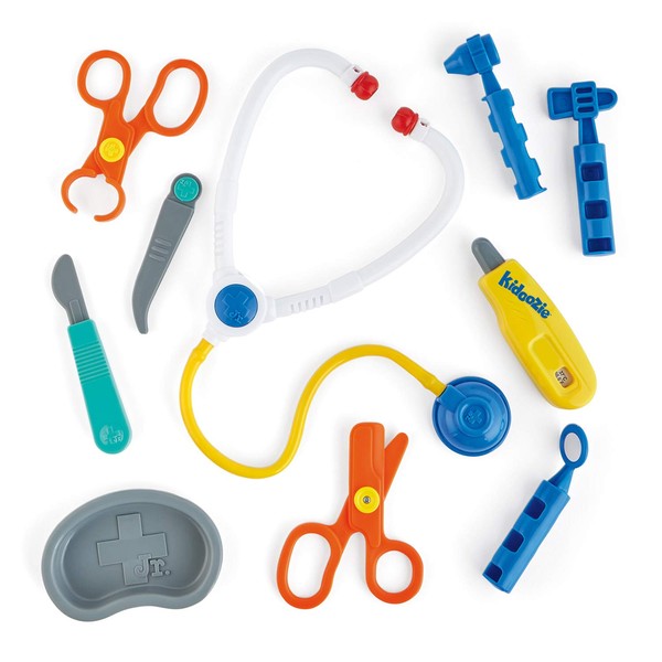 Kidoozie My First Doctor's Kit, 10 PCS Kids Pretend Play Doctor Kit Toy and Carrying Case, Role Play Educational Toy Doctor Playset for Toddler Boys & Girls Ages 3 and up.