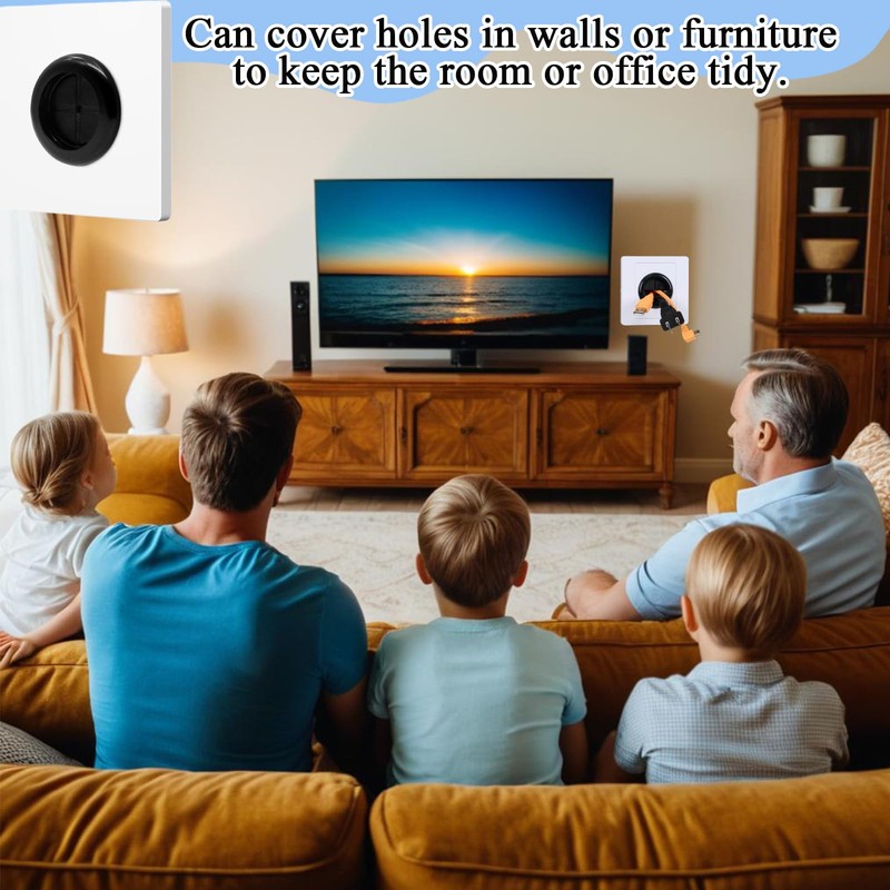 2 Pcs Cable Entry Cover, Cable Wall Cover, Cable Pass