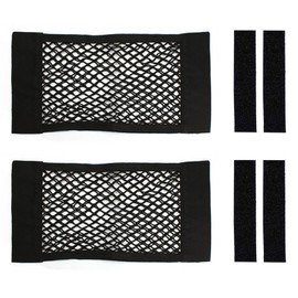 KAKKOII 2pcs Cargo Net Car Storage Net - Stretchable Mesh Pocket Net Magic Tape Universal Mesh Car Accessories Interior Organizer (S)