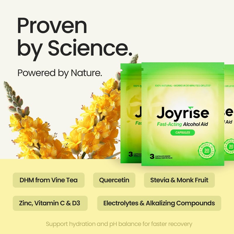 Joyrise® Post Drinking Aid (3-Pack) (3 Single-Serving Packets) (9 Capsules)