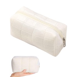 TPZORJX Kosmetiktasche Tragbare Makeup Tasche Reise-Kulturbeutel für Toilettenartikel Schminktasche Handtasche Damen Mäppchen Makeup Bag Kosmetiktaschen Reißverschluss Organizer Tasche - Weiß