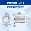 M12-1.75 Flat Head Rivet Nuts, 304 Stainless Steel Knurled Threaded