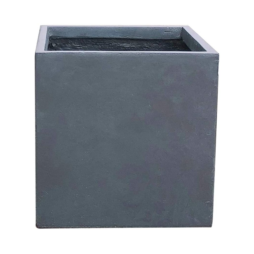 Kante RF0001C-C60121 Lightweight Concrete Modern Square Outdoor Planter, Charcoal
