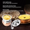 KSJONE Stainless Steel and Copper Coated Ghee Pot with Spoon