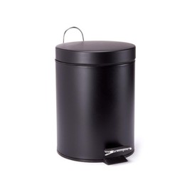 MSV Stainless Steel Pedal Bin, Black, 5 Litre