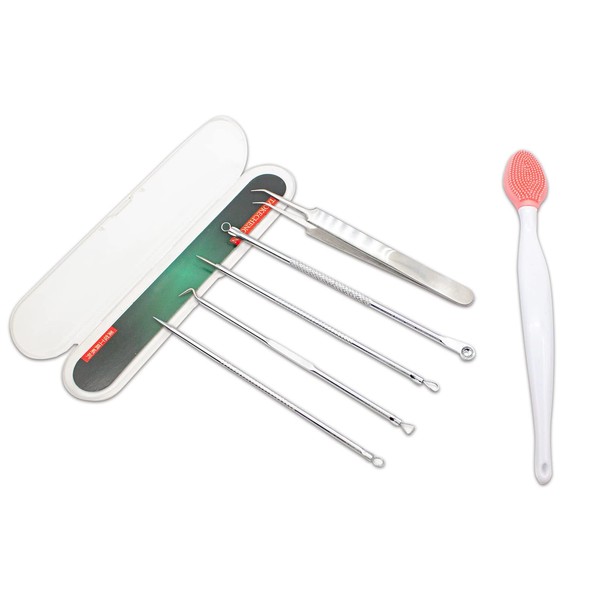 Blackhead Remover with Case, Pimple Popper Tool Set, Schwarzkopf Extraction Tool, Face Pore Extractor, Cell Clip for Blackheads, Milia, Comedone, Acne, Zit