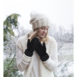 Eohak Winter Warm Mittens for Women - Knit Gloves Soft Wool Thick Fleece Lining Mittens