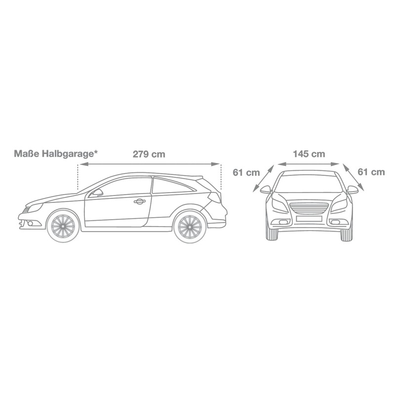 Cartrend 70339 Half car cover "New Generation", weatherproof, size M,