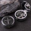 HanlinCC 6mm Hematite Stone Black Beads Catholic Saint Benedict Rosary