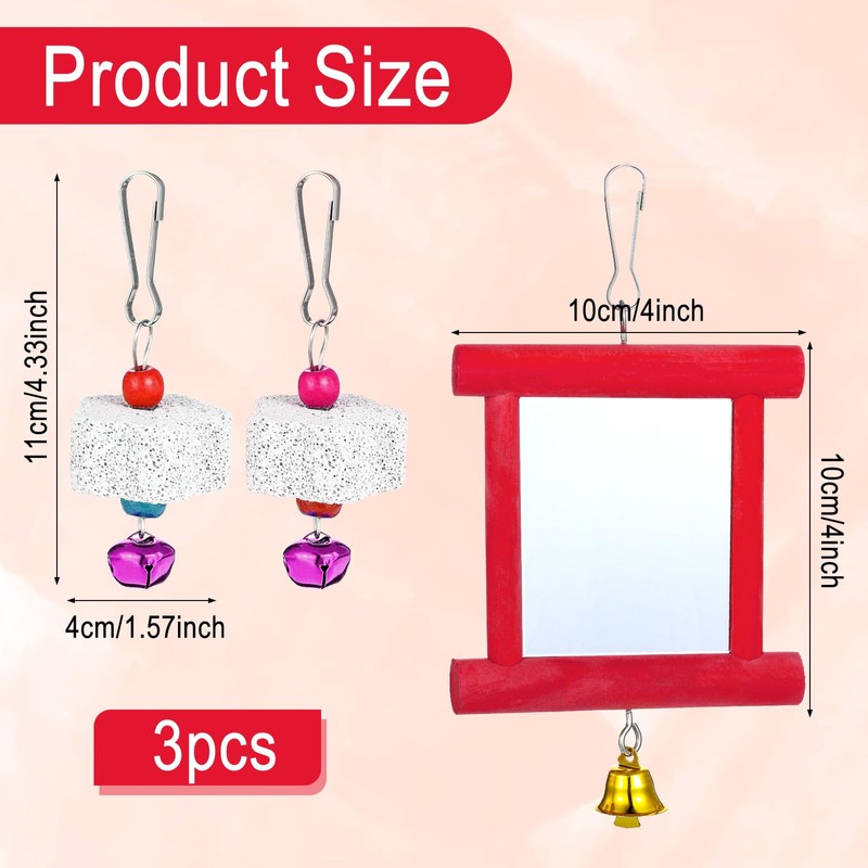 3 Packs Chicken Toys for Coop, Hen Chicken Coop Mirrors