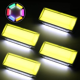 OPPLIGHT LED Side Marker with Shoulder Light Function, Waterproof, IP67 DC10V-50V, 12V/24V Truck Only, Lemon Yellow (Marker), White (Shoulder Light), Full Luminous, Non-Polarity, Square Type, LED