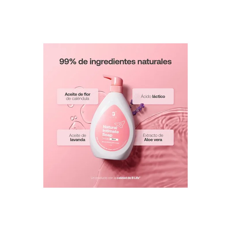 Jabón Íntimo Con Ingredientes Naturales 750 Ml. B Life