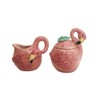 Blue Sky Ceramics Summer Fun Flamingo Sugar & Creamer Set,