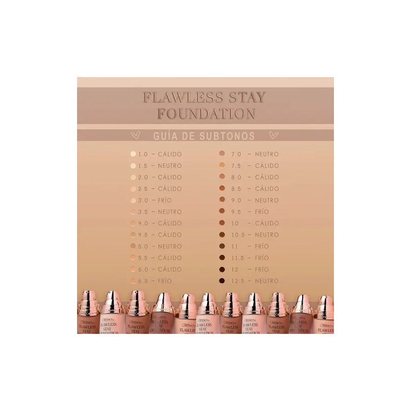 Flawless Stay Base Maquillaje Liquido Beauty Creations Tono FS7.0