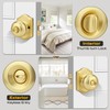 GUTENKONB 6 Pcs Gold Door Knobs, Privacy Door Handles, Satin