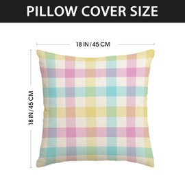 Spring Pillow Covers Happy Easter Throw Pillow Cases Farmhouse Buffalo Plaid Decor Happy Easter Decorations for Home Party Simple Life