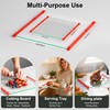 2PCS Glass Cutting Board with Silicone Grip, 80% Stronger Shatter