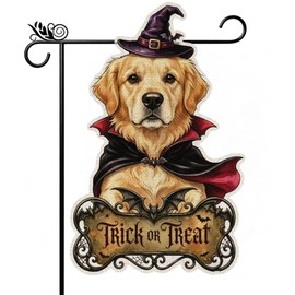 Halloween Golden Retriever Decor Outdoor - Golden Retriever Halloween Dog Decor Double Sided Garden Flag Outside Vertical Autumn Holiday Welcome Yard Decoration Lawn Outdoor Decor