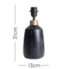 MiniSun Modern Copper Caped Black Marble Effect Table Lamp Base