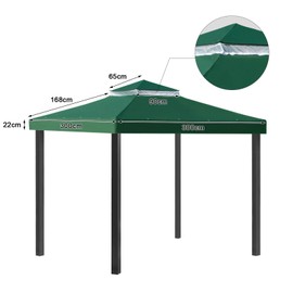 ShowyLive 10x10 Canopy Replacement Top - Gazebo Replacement Canopy, Replacement Canopy Top 10x10 Green