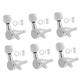Kisangel 6pcs Ratio Silver Acoustic Tuning Pegs for Electric and Folk Guitars Durable and Replacement Accessories