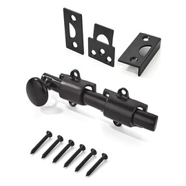 khtumeware 4 inches 2-Pack, Oil Rubbed Bronze Solid Brass Dutch Door Surface Slide Latches & Slide Surface Bolts, Decorative Surface Slide Bolts for Windows and Doors
