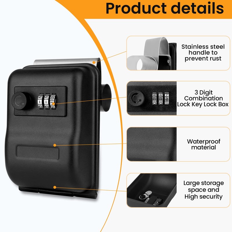 Car Window Lock Box, Key Locks Box Car, Three Digit