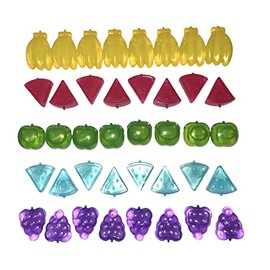 eMKay® Plastic Reusable Washable Assorted Fruit Shaped ICE Cubes (Pack of 40)