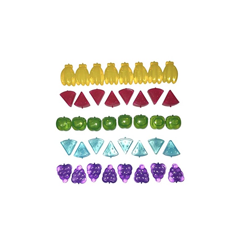 eMKay® Plastic Reusable Washable Assorted Fruit Shaped ICE Cubes (Pack