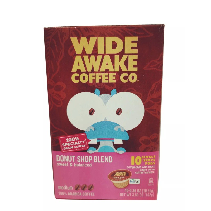 Wide Awake Coffee Pods 10-Pk Donut Shop Blend Sweet &