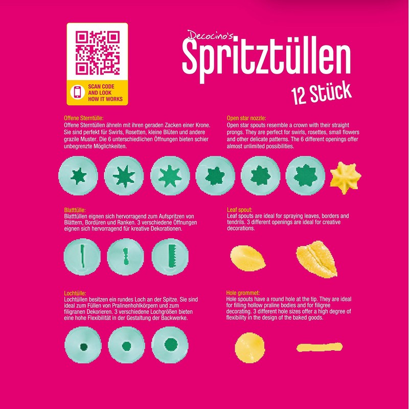 Decocino 34695 Piping nozzles, Plastic