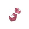 Cranberry Frosted Hexagon Geo Hoop Earrings, 1", Plastic lucite, surgical