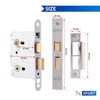 XFORT® 3 Lever Polished Chrome Mortice Sashlock 65mm, Door Lock