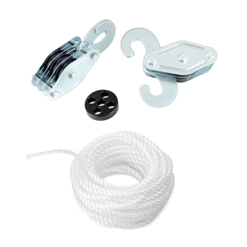 QWORK® Pulley with 8 pulleys - Maximum capacity: 400 kg,