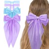 Big Hair Bows for Women, 4 PCS Satin Ribbon Hair