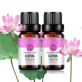 2-Pack Lotus Essential Oil 100% Pure Oganic Plant Natrual Flower Essential Oil for Diffuser Massage Skin Care - 2x10ML