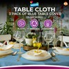 3pk Blue Round Table Cloth Disposable | 140cm Party Round