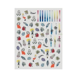 Abstract Contour Line Face Woman Flower Nail Sticker Autumn Leaf Heart Xh737Sa Nail Wraps Stickers Manicure Supplies for Women Nails Full Long Lasting Easy Apply and Remove