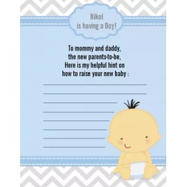 Candles and Favors It's a Boy Chevron Asian - Baby Shower Notes of Advice for Mom - Set of 12