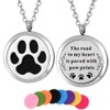 Dog Paw Print Aroma Aromatherapy Essential Oil Diffuser Necklace for